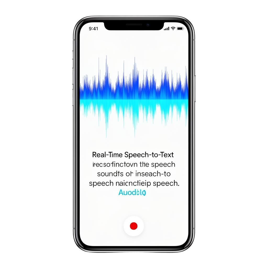 MoonShine real-time transcription UI showing soundwaves converting to text